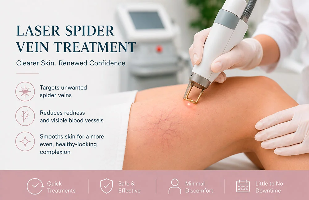 Laser spider vein treatment